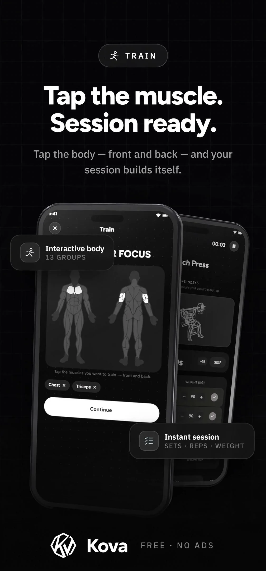 Store card: tap the muscle, get the session.